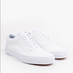 BRAND NEW true white LEATHER old Skool vans
